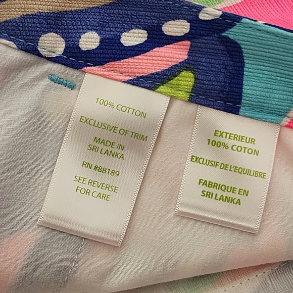 Lilly Pulitzer Magnolia Shorts Multi Exotic Garden Blue Size 2 Scalloped Hem - Picture 7 of 8